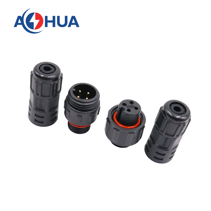 Outdoor IP67 Waterproof Power Cable 4 Pin Circular Connector for Street Light