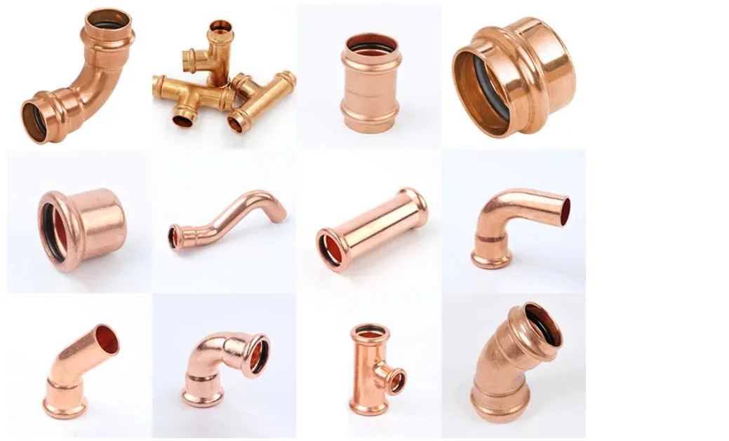 Refrigeration Parts High Quality 3 Way Copper Tee Pipe Copper Press Fittings Copper Tube Tee Connector