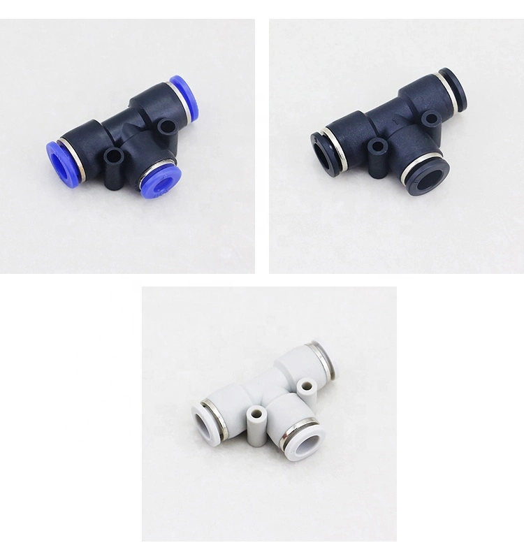 Pneumatic Component Quick Connector T-Type Three-Way Connector TPE PE4/PE6/PE8/PE10/PE12/PE16