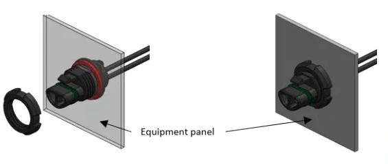 IP68 2 Pin Male Panel Mount Waterproof Board Connector for Streetlight