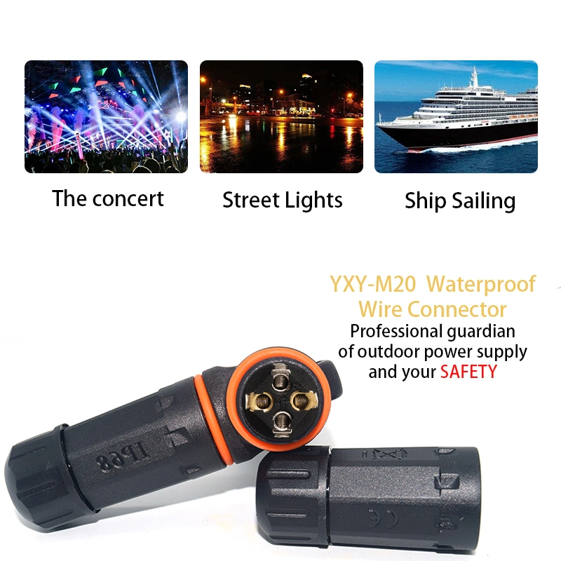 Yxy 3 Way 3 Pin Street Light Cable Diameter 14mm IP68 Waterproof Connector