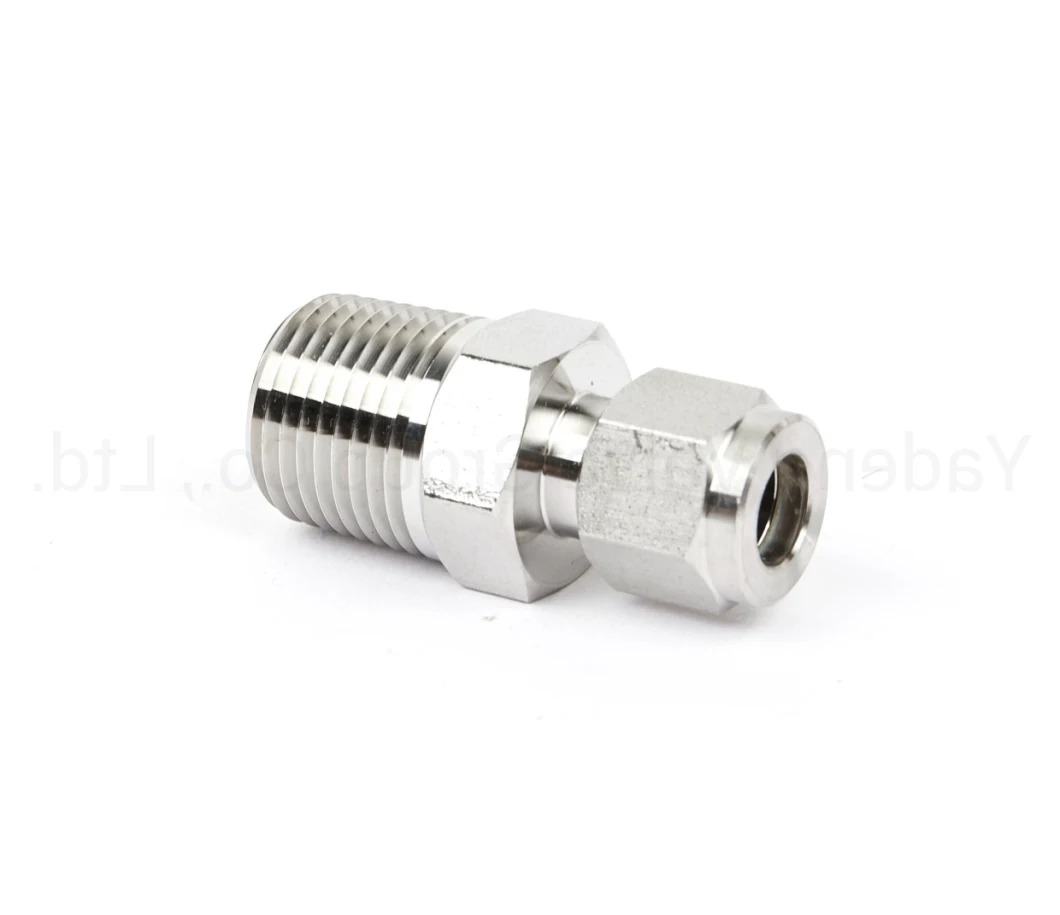 Ss 304 316 Pipe Fitting Threaded Pipe Fitting Connectors Stainless Steel Double Ferrule Male Connector