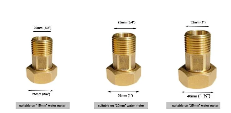 Ningshui Water Meter Fittings Brass Water Meter Connector with Rubber Washer