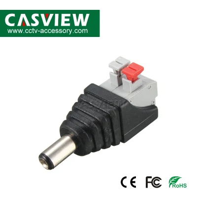 Surveillance Connect DC Male Plug Without Screw 2 Pin Spring Connector Easy Installation
