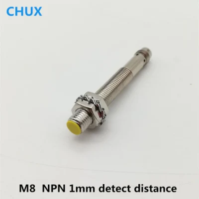 M8 NPN Type Proximity Sensor Switch Connector 1mm Detect Distance Without Cable
