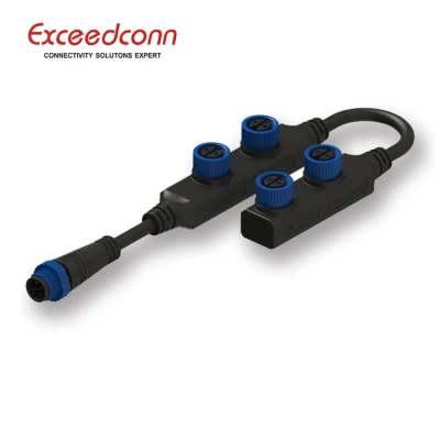 F Shape 2 Pin 1 in 4 out Waterproof LED Female Connector